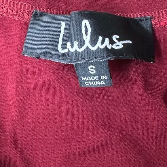 Lulus‎ Yes to the Mesh Wine Red Half Sleeve Skater Mini Dress Size S - Picture 7 of 11